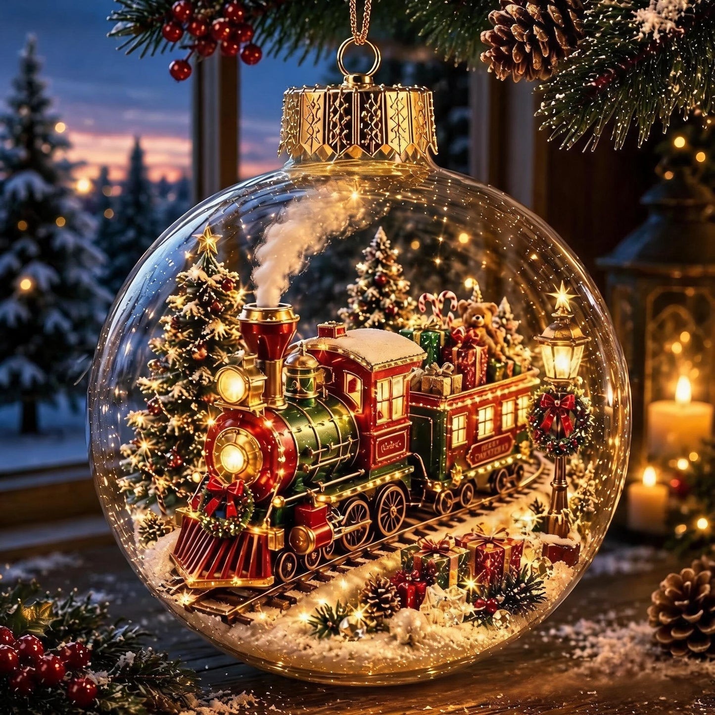 🎄 Lighted Christmas Diorama Globe Ornament: Magical Winter Wonderland Decor! 🎄