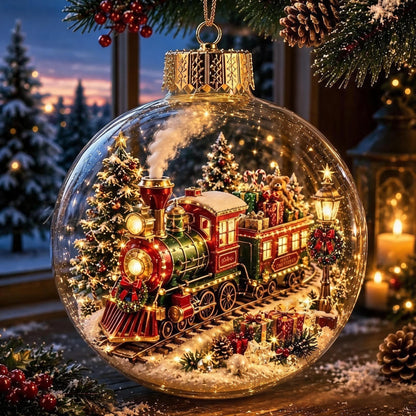 🎄 Lighted Christmas Diorama Globe Ornament: Magical Winter Wonderland Decor! 🎄