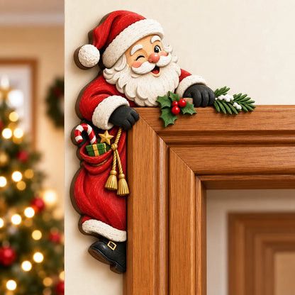 🎄🚪 Christmas Peekaboo Door Frame Corner Decor