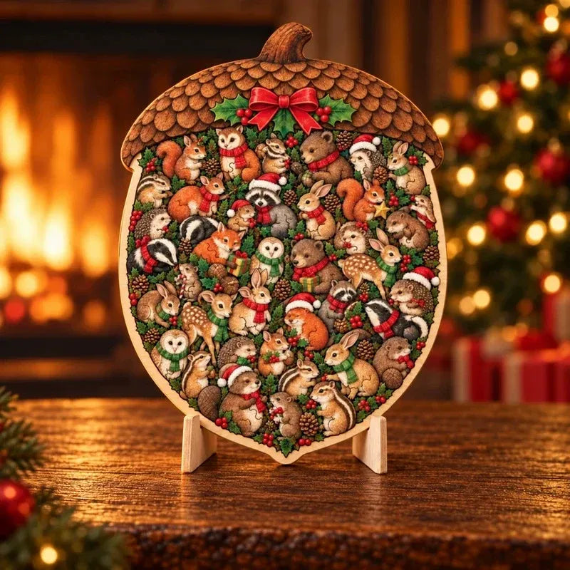🎄🧩 Wooden Christmas Puzzle with Stand — 8 Festive Designs to Build & Display