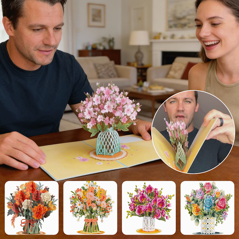 2-in-1 gift and decoration for any occasion 🌸 3D flower bouquet pop-up card