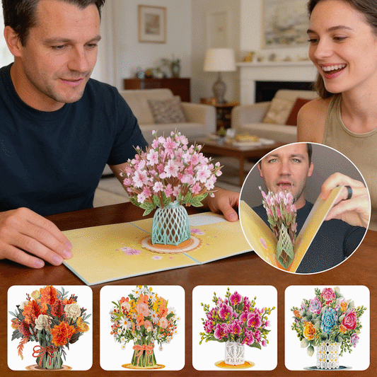 2-in-1 gift and decoration for any occasion 🌸 3D flower bouquet pop-up card