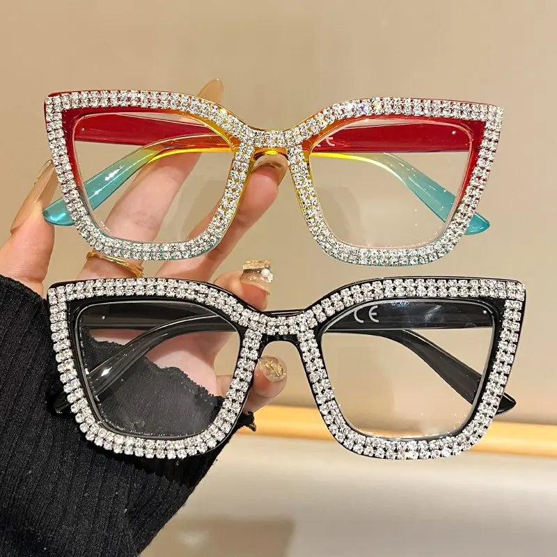 👓 Cat-Eye Blue-Light Reading Glasses with Sparkling Detail: Elegant Eyewear! ✨