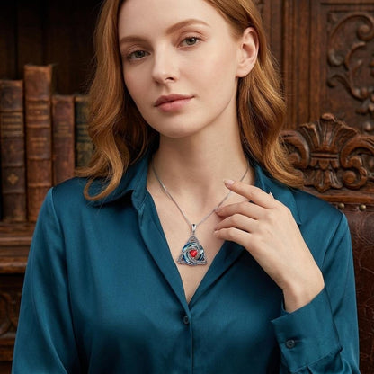 🍀💎 Birthstone Celtic Trinity Knot Necklace — Personalised Irish-Scottish Keepsake in 12 Birthstone Colours