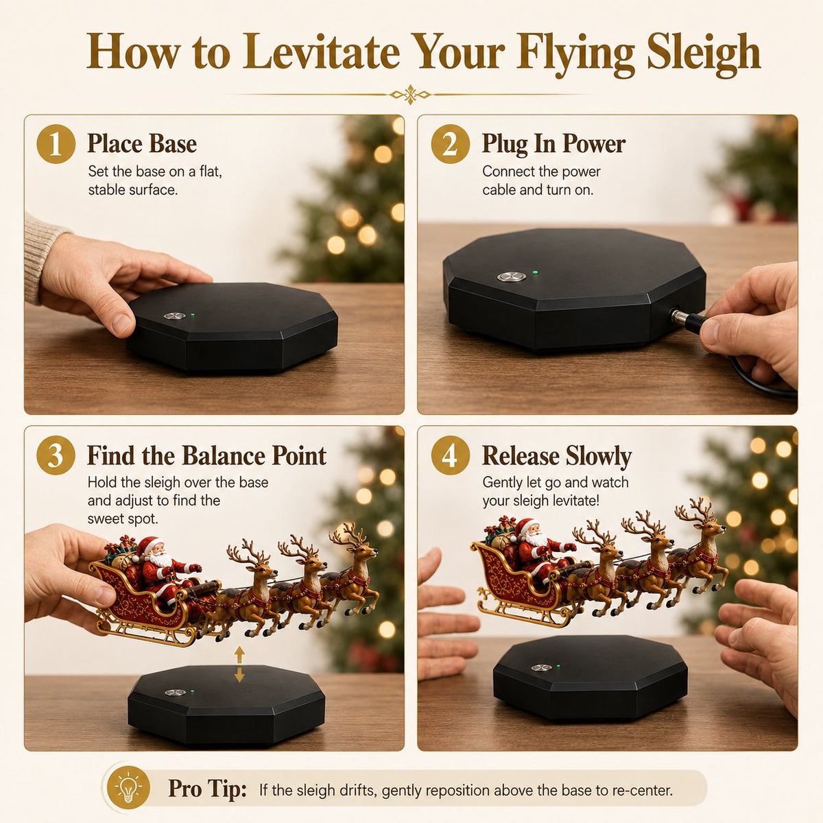 🎅✨ Santa Floats! — Magnetic Levitation Flying Sleigh
