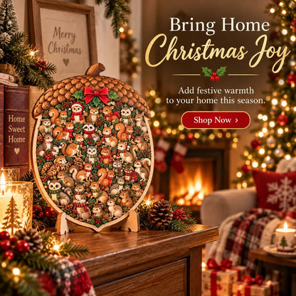 🎄🧩 Wooden Christmas Puzzle with Stand — 8 Festive Designs to Build & Display