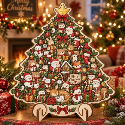 🎄🧩 Wooden Christmas Puzzle with Stand — 8 Festive Designs to Build & Display