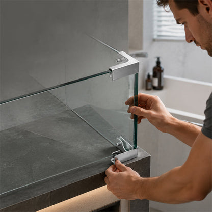 🔩 Premium Aluminium Alloy Glass Clamps: No-Drill Shelf & Panel Bracket Holder! 🛡️