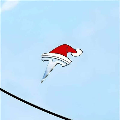 🎅🚗 Santa Hat Car Emblem Overlay — Waterproof, Reusable Holiday Decoration for Any Car Badge