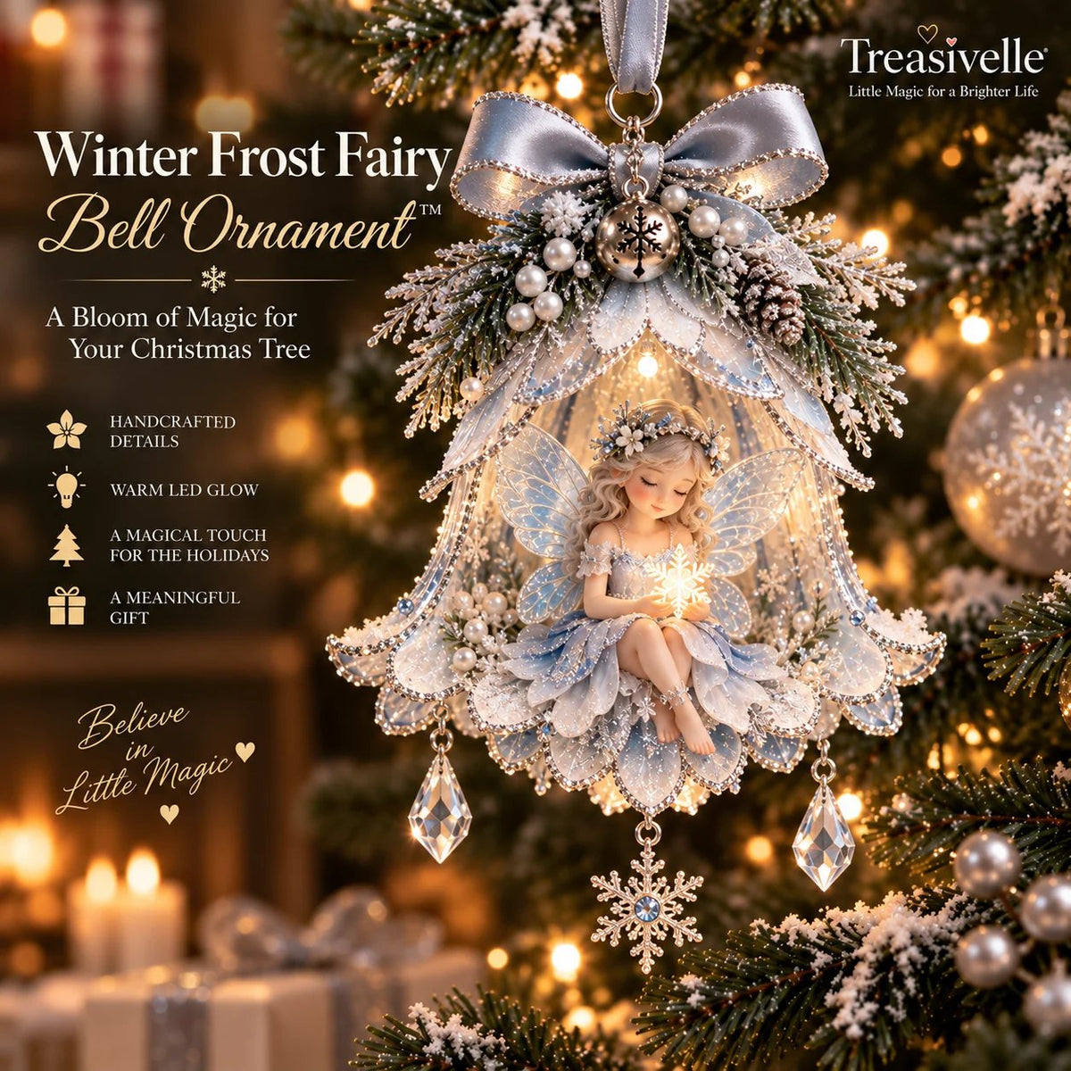 🧚✨ Enchanted Fairy Bell Christmas Ornament
