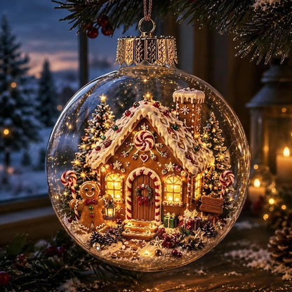 🎄 Lighted Christmas Diorama Globe Ornament: Magical Winter Wonderland Decor! 🎄