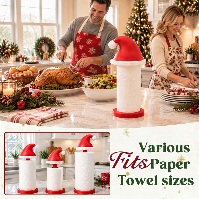 🎅Santa Hat Paper Towel Holder -- Festive 2-in-1 Kitchen Decor & Holiday Gift