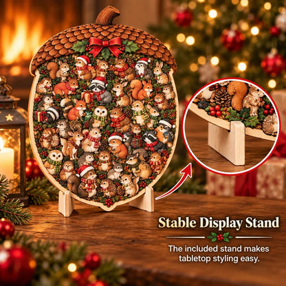 🎄🧩 Wooden Christmas Puzzle with Stand — 8 Festive Designs to Build & Display