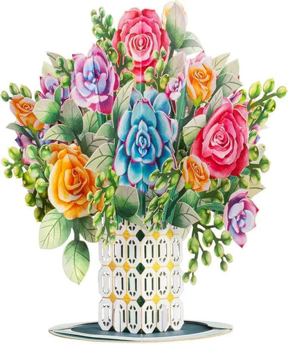 2-in-1 gift and decoration for any occasion 🌸 3D flower bouquet pop-up card