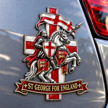 🛡️⚔️ St George Commemorative Metal Car Emblem — English Heritage Tribute with Cross of St George