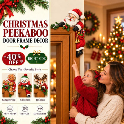 🎄🚪 Christmas Peekaboo Door Frame Corner Decor