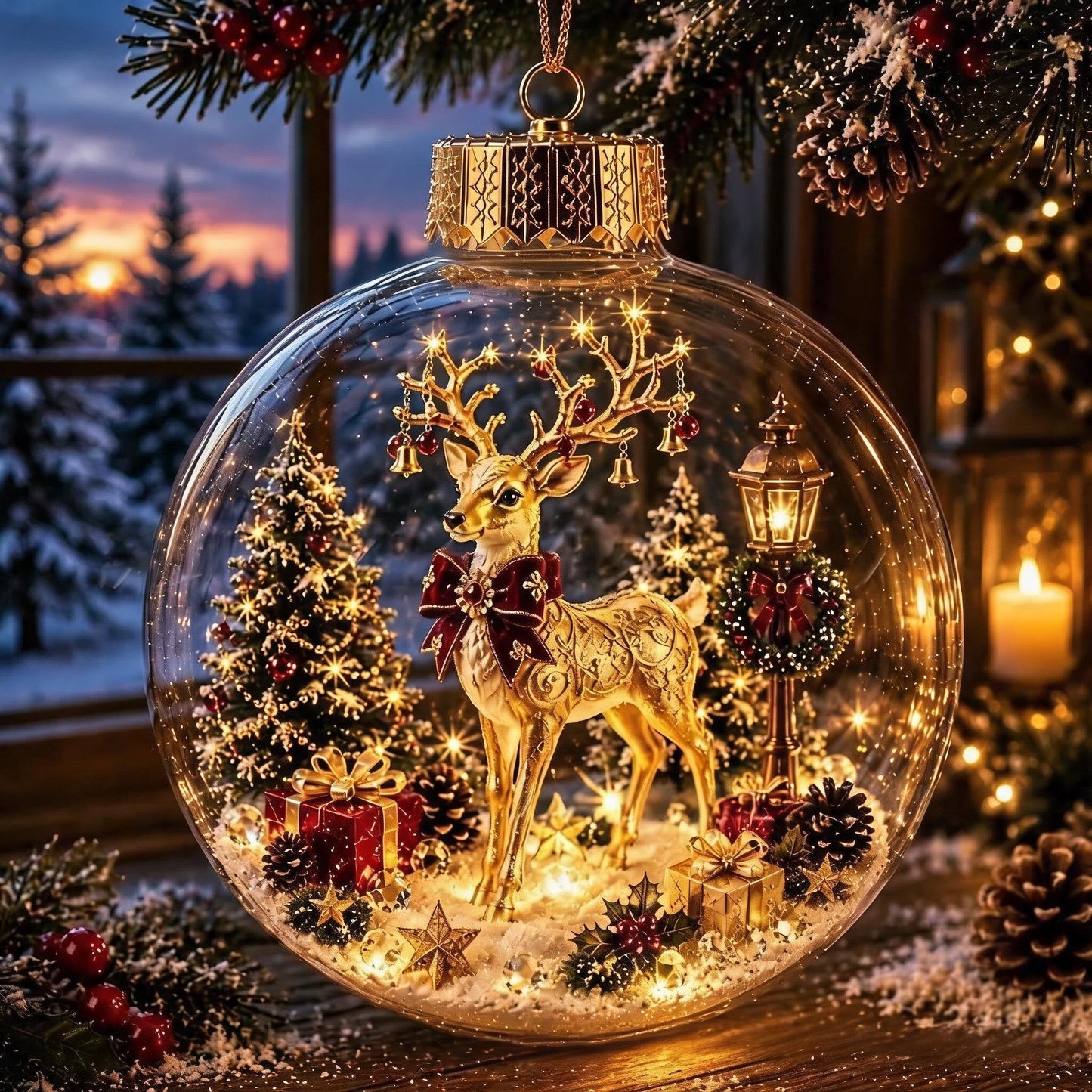 🎄 Lighted Christmas Diorama Globe Ornament: Magical Winter Wonderland Decor! 🎄