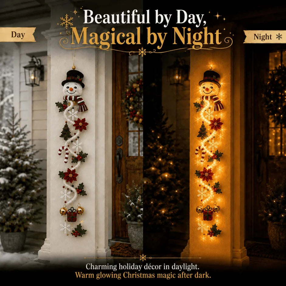 ✨🎄 MerryCascade™ Glowing Christmas Door Hanger — Warm Light, Handcrafted Charm, 6 Vertical Designs