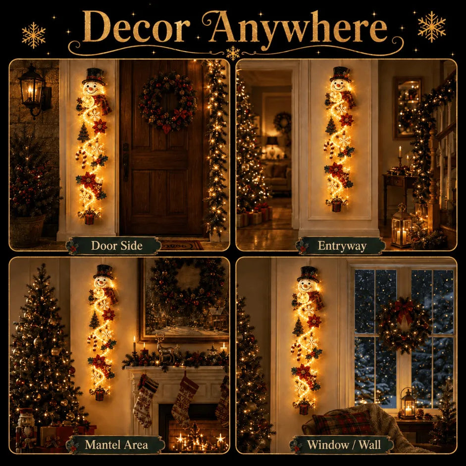 ✨🎄 MerryCascade™ Glowing Christmas Door Hanger — Warm Light, Handcrafted Charm, 6 Vertical Designs