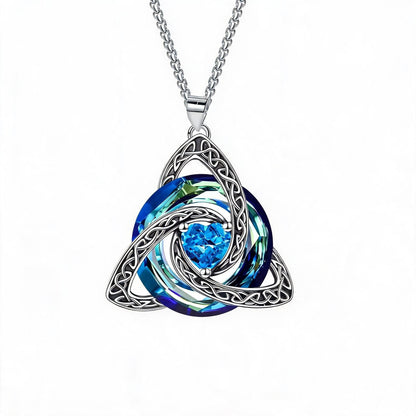 🍀💎 Birthstone Celtic Trinity Knot Necklace — Personalised Irish-Scottish Keepsake in 12 Birthstone Colours