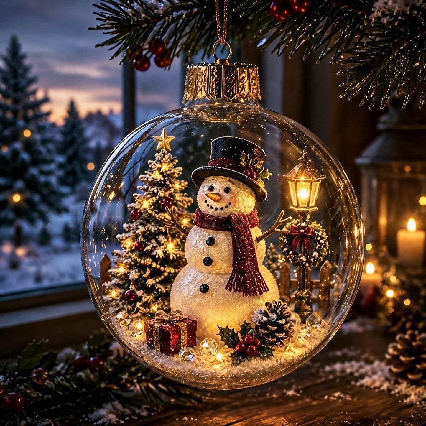 🎄 Lighted Christmas Diorama Globe Ornament: Magical Winter Wonderland Decor! 🎄