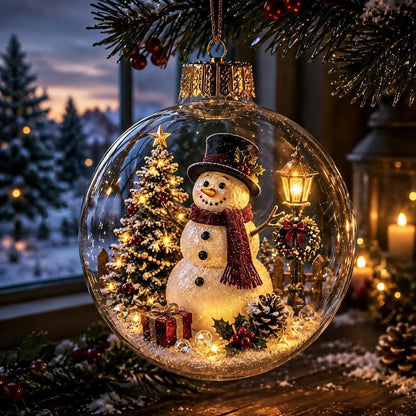 🎄 Lighted Christmas Diorama Globe Ornament: Magical Winter Wonderland Decor! 🎄
