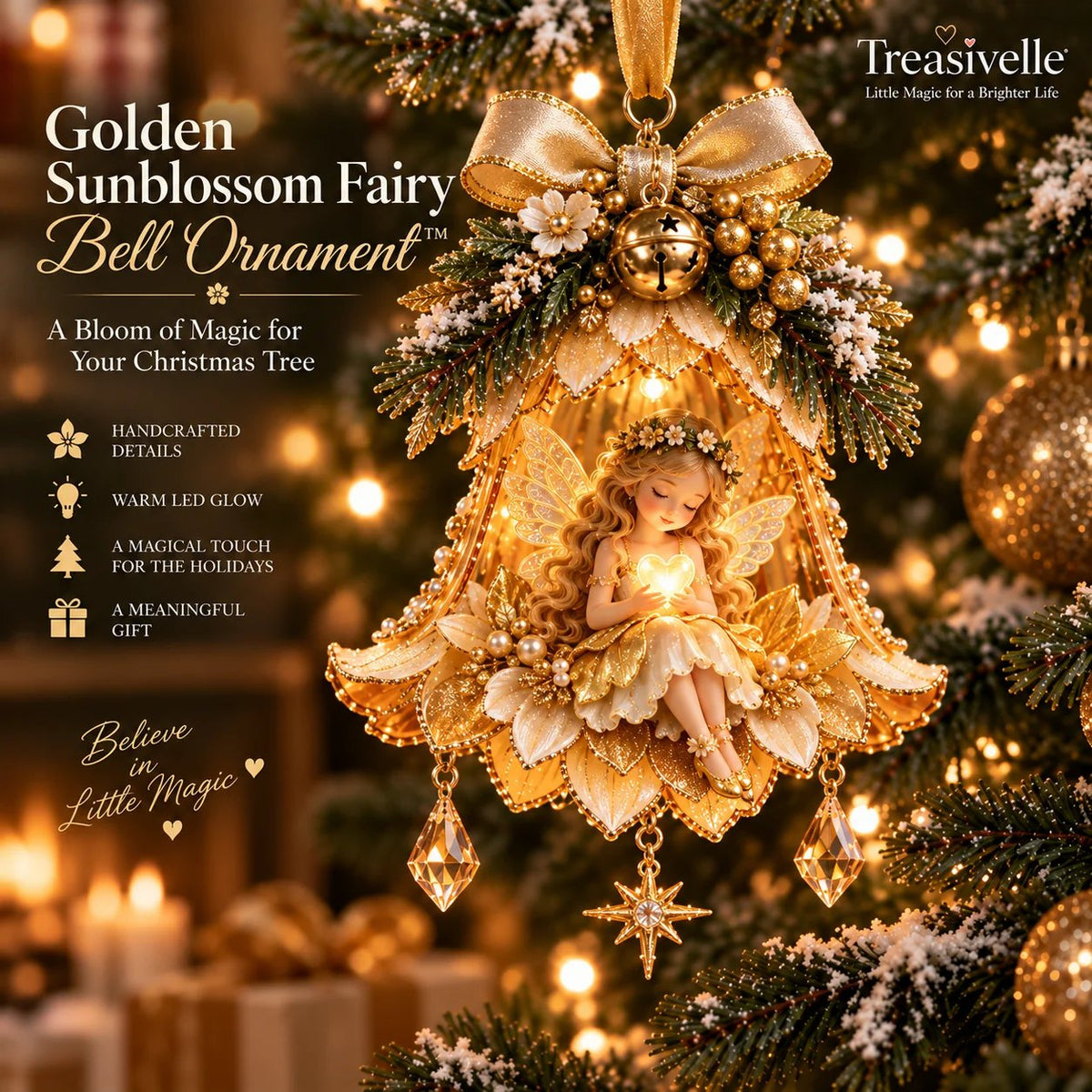 🧚✨ Enchanted Fairy Bell Christmas Ornament