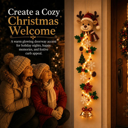 ✨🎄 MerryCascade™ Glowing Christmas Door Hanger — Warm Light, Handcrafted Charm, 6 Vertical Designs
