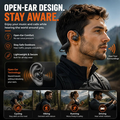 🎧 8MP Smart Camera Open-Ear Headset: Hands-Free POV Video & Audio! 🎥