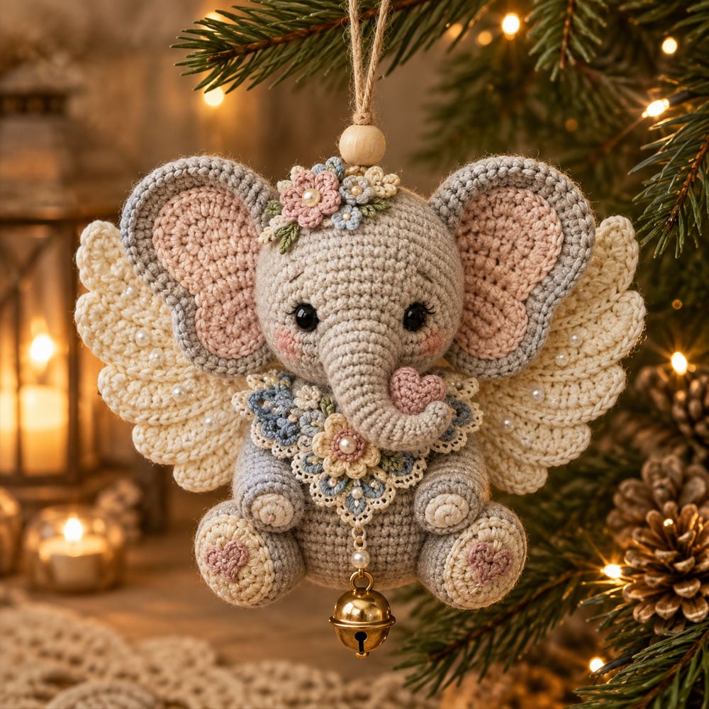 🧶 Handcrafted Angel Animal DIY Crochet Kit: Cute Guardian Ornaments! 👼✨