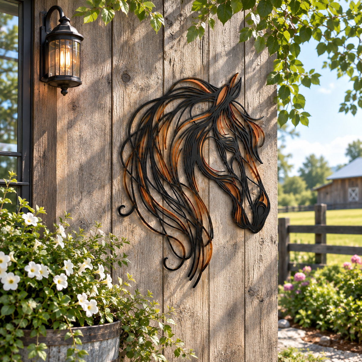 🐎✨ Horse Head Metal Wall Art — Equestrian Openwork Décor in Black, Bronze & Copper