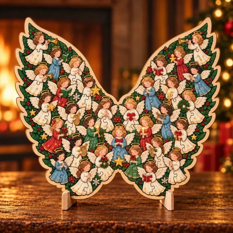 🎄🧩 Wooden Christmas Puzzle with Stand — 8 Festive Designs to Build & Display