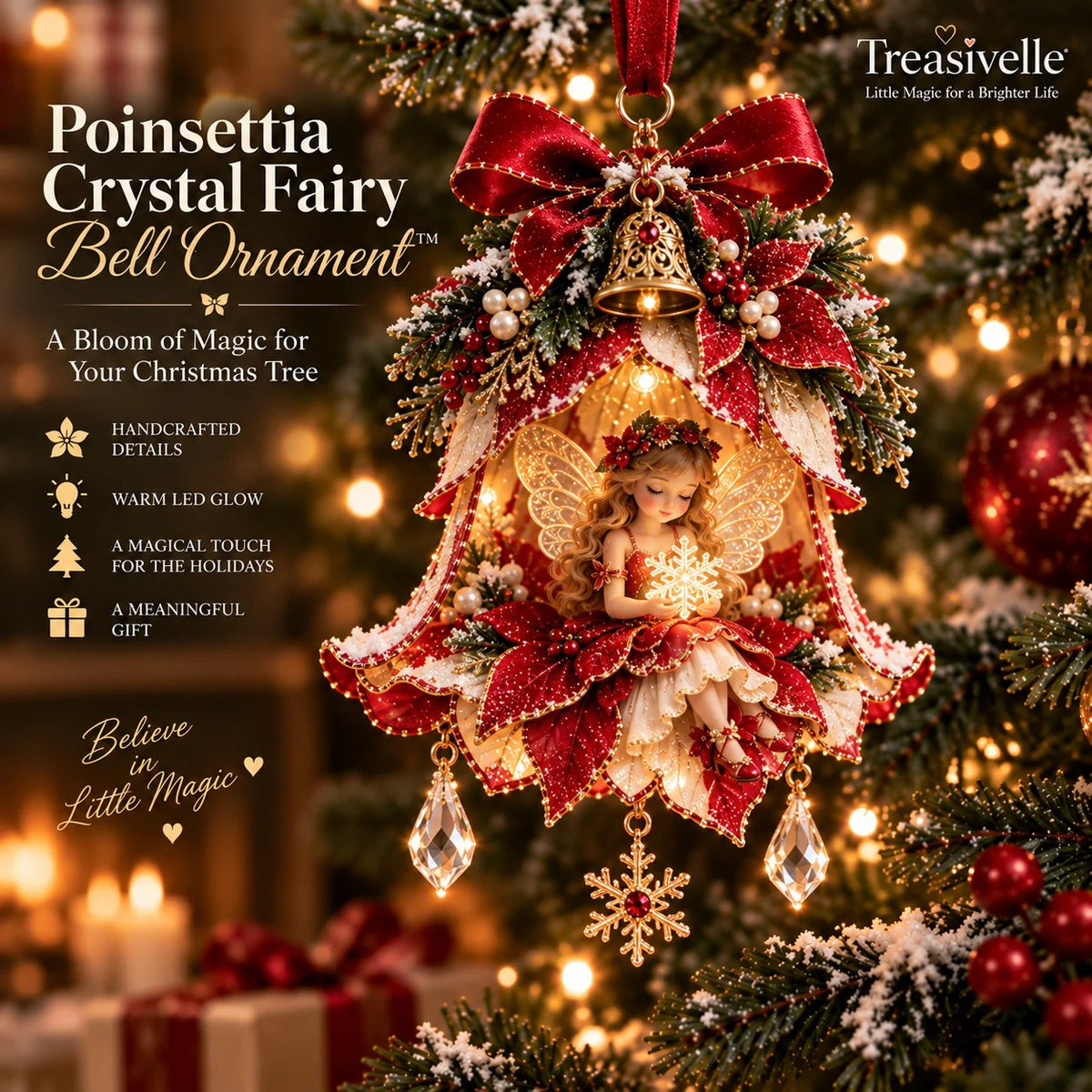 🧚✨ Enchanted Fairy Bell Christmas Ornament