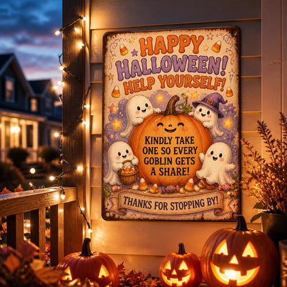 👻 Enjoy the Party! Keep the Magic Alive for Every Kid with This Vintage Halloween Porch Sign 🎃