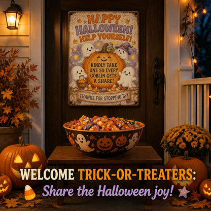 👻 Enjoy the Party! Keep the Magic Alive for Every Kid with This Vintage Halloween Porch Sign 🎃