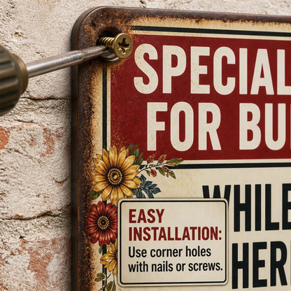 🐍 "Going Away?" Funny Snake Metal Sign — Psychological Burglar Deterrent for Garden & Gate 🔒