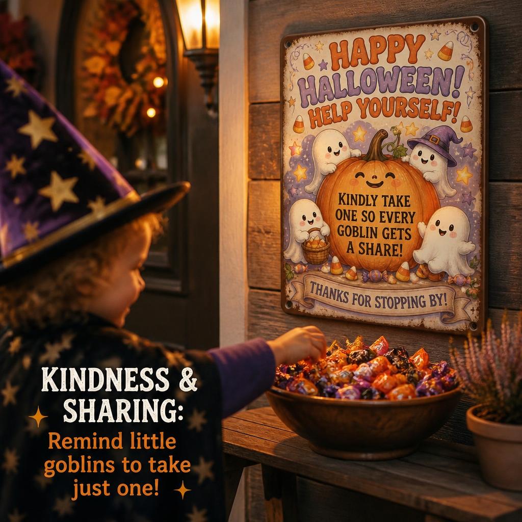 👻 Enjoy the Party! Keep the Magic Alive for Every Kid with This Vintage Halloween Porch Sign 🎃