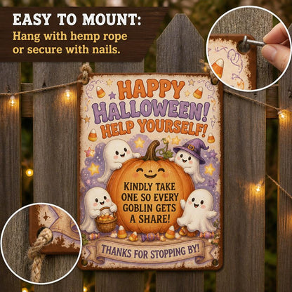 👻 Enjoy the Party! Keep the Magic Alive for Every Kid with This Vintage Halloween Porch Sign 🎃