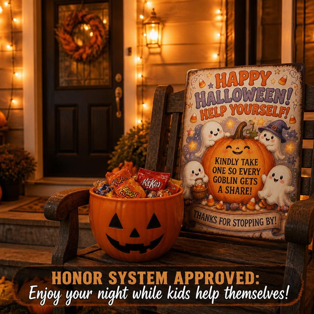 👻 Enjoy the Party! Keep the Magic Alive for Every Kid with This Vintage Halloween Porch Sign 🎃
