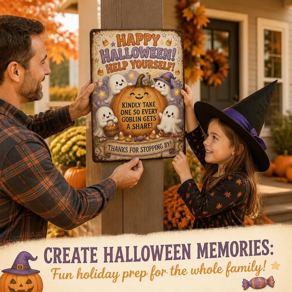 👻 Enjoy the Party! Keep the Magic Alive for Every Kid with This Vintage Halloween Porch Sign 🎃