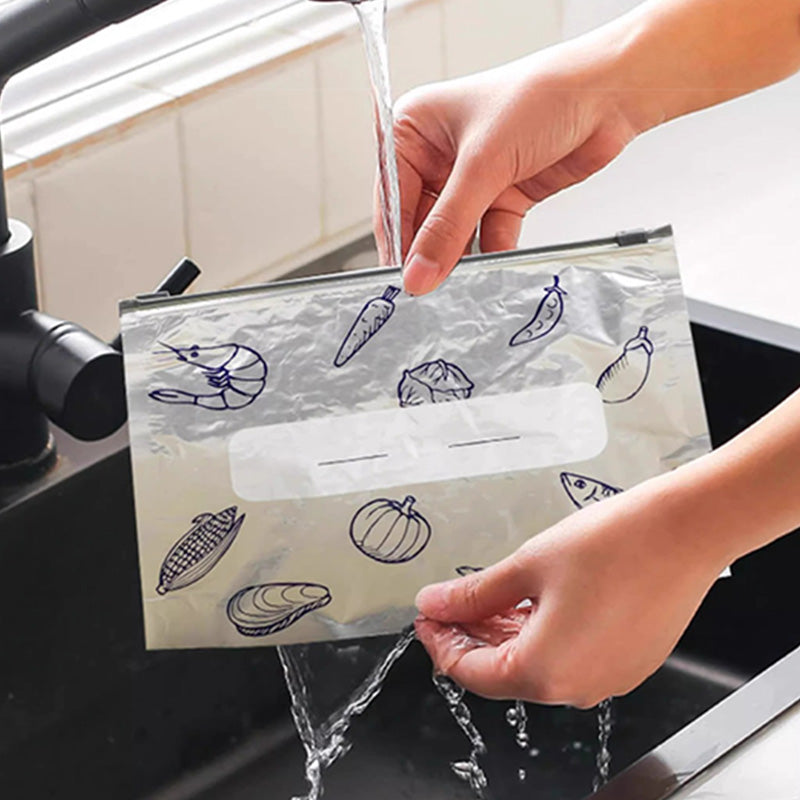 ✨1 for just £0.3♻️Reusable resealable aluminium foil storage bags 🥡🔒