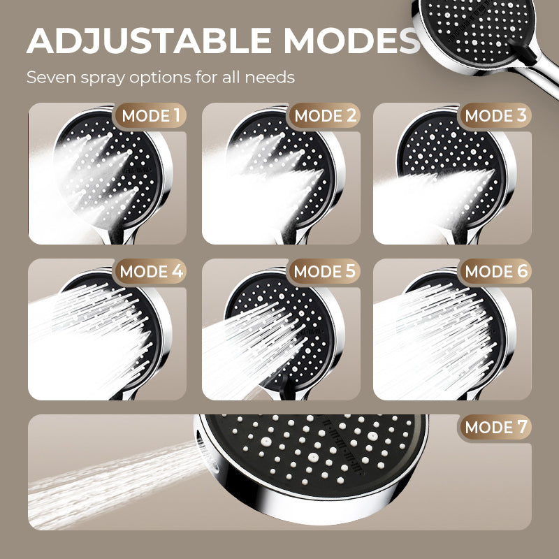 🌧️ Is the water pressure too low? This rain shower head is the solution—With 7 adjustable spray modes, it delivers a truly torrential downpour! 💪🚿