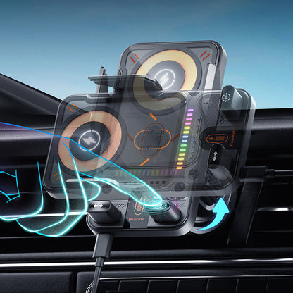 ✨2-in-1 smart car phone holder with swivel function and wireless charge