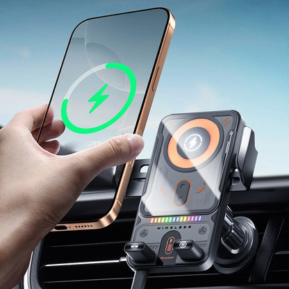 ✨2-in-1 smart car phone holder with swivel function and wireless charge