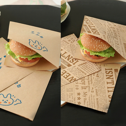 🐰🧺 Cute paper bags with animal designs that are grease-resistant