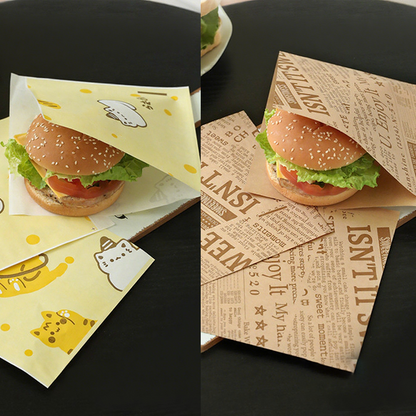 🐰🧺 Cute paper bags with animal designs that are grease-resistant